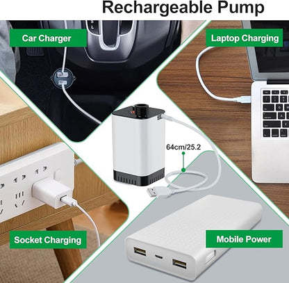 PChero Portable Camping Shower, Outdoor Electric Shower Pump with 5200mah USB Rechargeable Battery, Camping Shower Head Nozzle for Hiking, Traveling, Washing