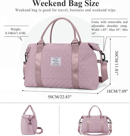 Travel Duffel Bag,Sports Tote Gym Bag,Shoulder Weekender Overnight Bag for Women