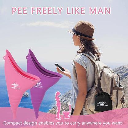 Female Urination Device Women Pee Funnel Reusable Silicone Urine Cup Female Urinal Post Surgery Pee Standing Up Perfect for Camping Hiking Travel Road Trip Accessories-Plus Size