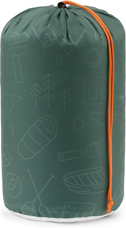 CORE 50 Degree Youth Sleeping Bag | Lightweight & Compact for Boys & Girls | Perfect for Indoor or Outdoor Use, Camping, Backpacking, Hiking, & Sleepovers | Ideal for Warm & Cooler 3 Season Weather