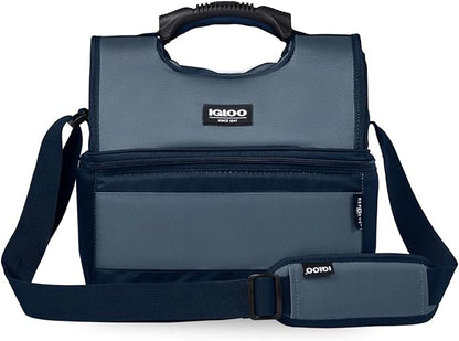 Soft Cooler Gripper Evergreen Eco Lunch Bag, 16-Can Dual Compartment Lunch Cooler, Insulated Lunch Box, Soft Sided Cooler Bag
