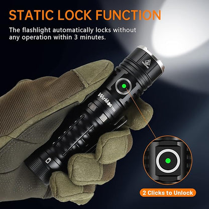 Wurkkos LED Flashlight Rechargeable High Lumen - TS22 4500 Lumens Super Bright EDC Flashlight USB C Charging IP68 Waterproof Regulated Output for Dog Walking Ramping Emergency Hiking
