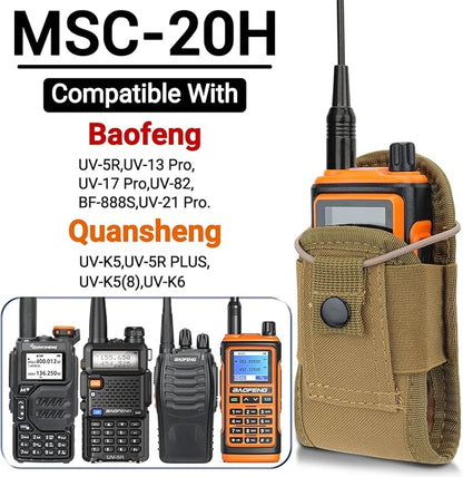 BAOFENG Tactical Radio Holder Bag Molle Radio Holster Heavy Case Accessories Adjustable Radios Pouch Holster Case UV-5R UV-17R UV-9R Two Way Radio Walkie Talkies