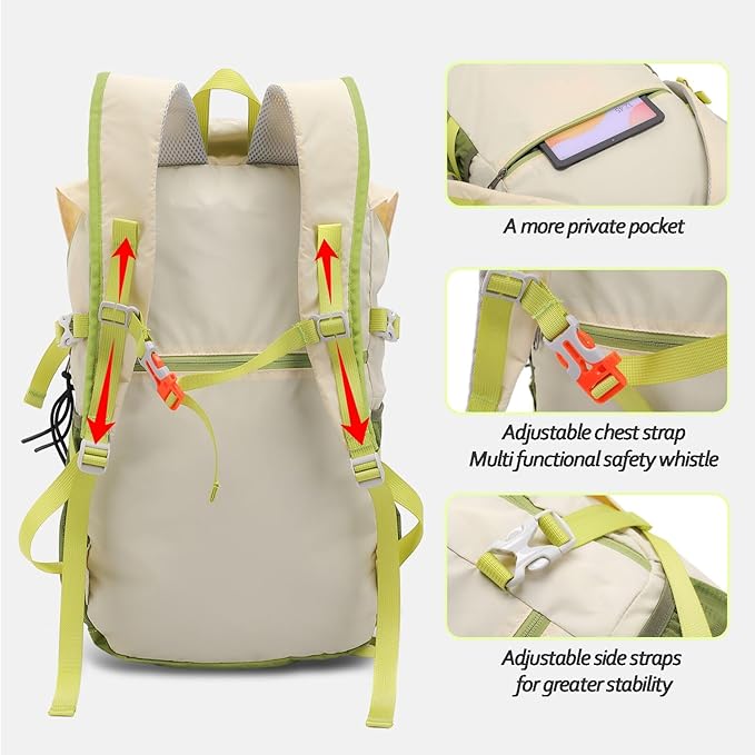 Seektop 20L Waterproof Hiking Backpack - Lightweight Daypack with 8 Pockets & Wet-Dry Compartment for Outdoor Adventures