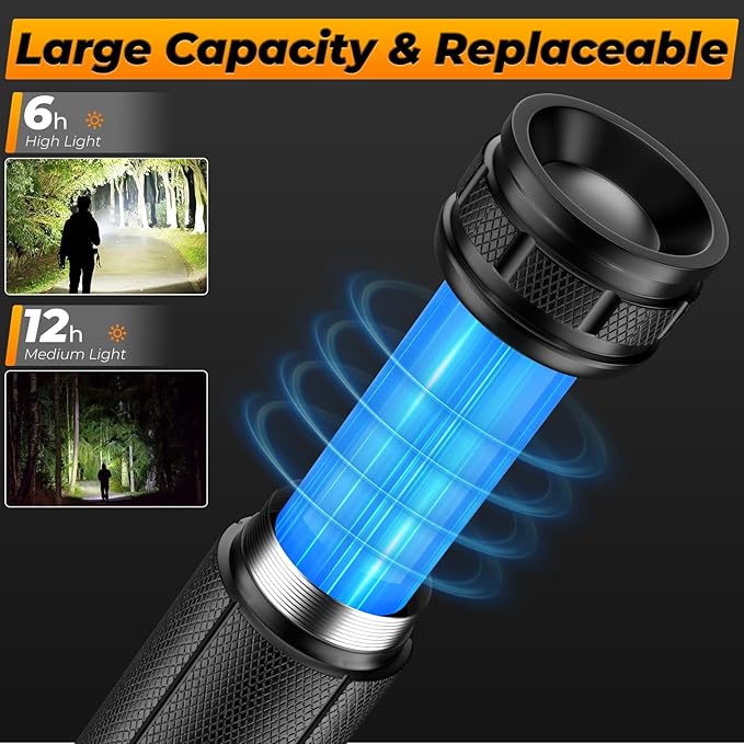 Flashlights High Lumens - 990000 LM, 12 Hour Rechargeable Super Bright Flash Light with 5 Light Modes, IPX6 Waterproof LED Powerful Flashlight for Home Outdoor Camping
