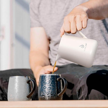 Ideus Insulated Pour Over Coffee Maker Set 20oz, Stainless Steel Coffee Pot Pour Over Set Camp Coffee Carafe BPA-Free with Dripper and Tea Infuser for Home, Office & Camping (White)