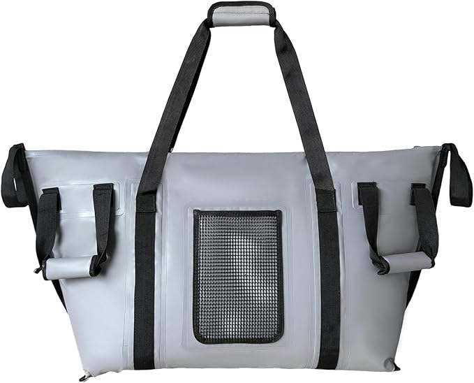 Buffalo Gear Insulated Fish Cooler - 27.5QT 58QT Waterproof Flat Bottom Bag, Leakproof and Fishing Kill Bag