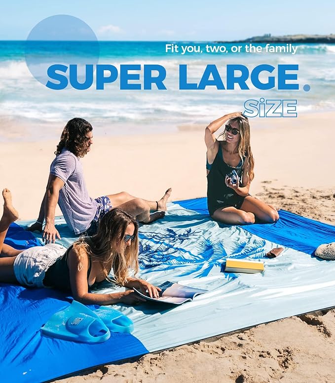 OCOOPA Beach Blanket Waterproof Sandproof, 10'X 9' Extra Large, Soft and Sturdy, Sand Free, Light Weight and Portable, Perfect for Travel Camping, Beach Vacation, Marine Life Series