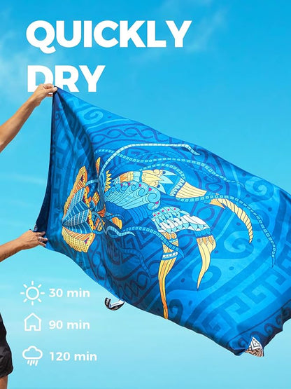 OCOOPA Microfiber Beach Towel Fast Drying, Extra Large 71" x 32" Sand Free Beach Towel Super Lightweight Towels for Swimming Pool, Camping, Picnic, Yoga Gym Sports