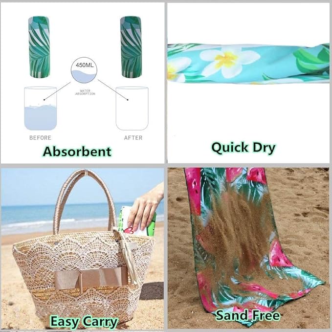 HAOKUN Unicorn Microfiber Beach Towel Large