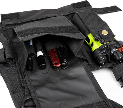 LUITON Radio Chest Harness with Reflective Strips Shoulder Holster Radio Vest Holder Two Way Radio Vest Rig Walkie Talkie Case with Front Pack Pouch for Motorola/Midland/Baofeng/Retevis(2 Pack)
