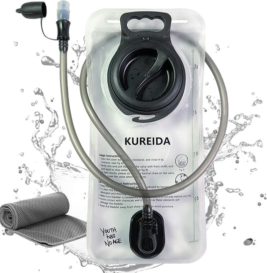 Hydration Bladder 2 Liter Leak Proof Water Reservoir,BPA Free,Wide Opening, Military Water Bladder Combined with Hydration Backpacks for Biking Hiking Running Camping Climbing.