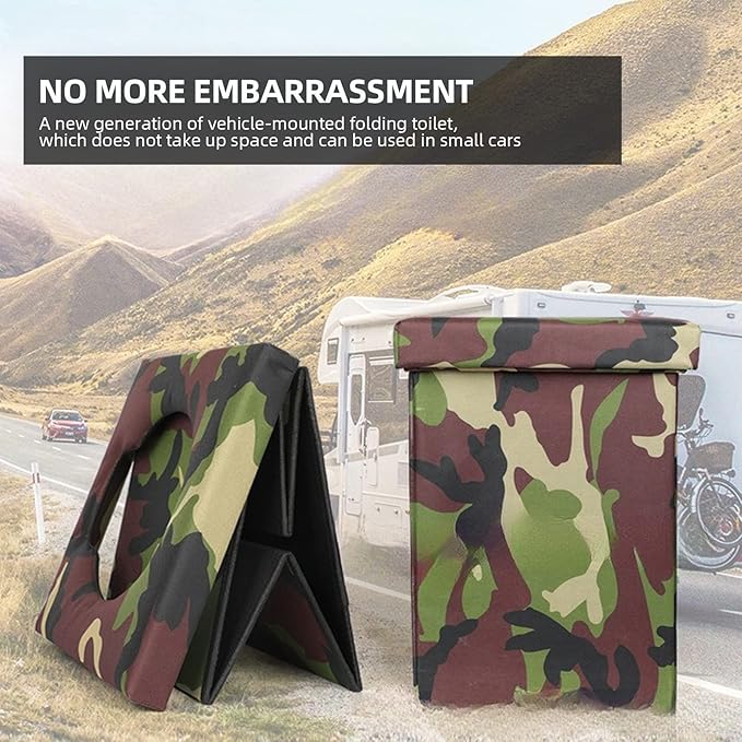 Edtian PCT029 Portable Camping Toilet for Adults, Portable Potty, Folding Camp Toilet for Car/Boat/Hiking/Beach, 1Pcs/Pack, M