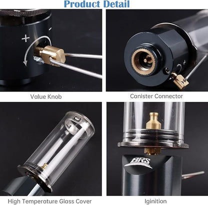 BRS Propane Lantern Gas Lamp Portable Outdoor Dreamlike Candle Lantern Camping Tent Lantern Glass Mantle Lantern BRS-55