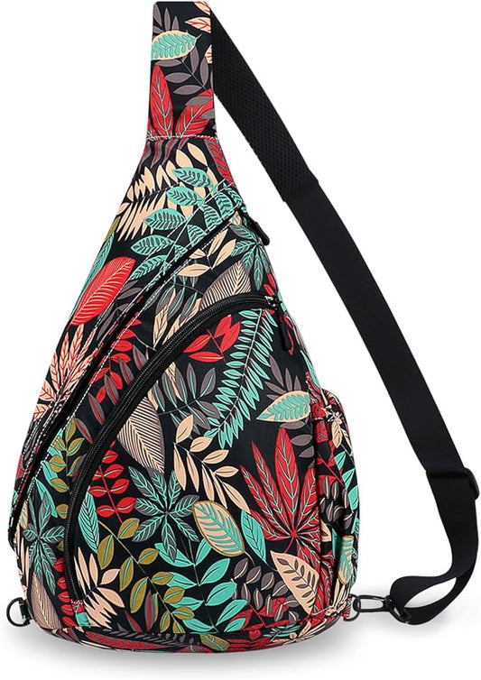 HUA ANGEL Crossbody Sling Bag for Men & Women Lightweight Waterproof Chest Shoulder Bag for Travel Hiking & Everyday Use