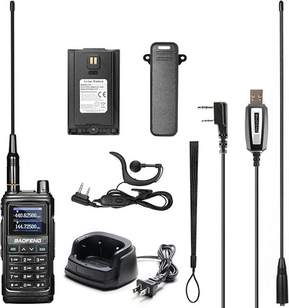 BAOFENG UV-17R Two Way Radio, Dual Band 144-148/420-450Mhz Handheld Ham Radio with Standard Antenna & High Gain Long Antenna, 1800mAh Li-ion Battery, 999 Channels, Manual DTMF, VOX, Support Chirp