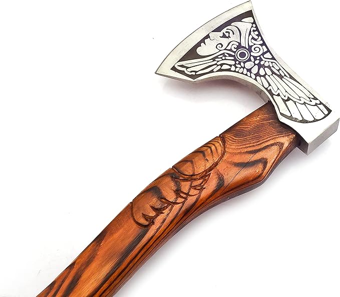 1095 Custom Handmade | Steel Corban Survival Axe | Custom Handmade | High-Carbon Steel | Blade | Camping | Outdoor Adventures | Survival Gear | Leather Sheath | Damascus Steel