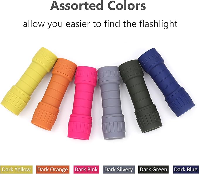 6-Pack Small Flashlights Set, Super Bright 100 Lumen LED Flashlight Pack with 18-Piece AAA Batteries Included, Mini Flashlight for Kids, Outdoor Flashlight for Camping, Hiking, Emergency
