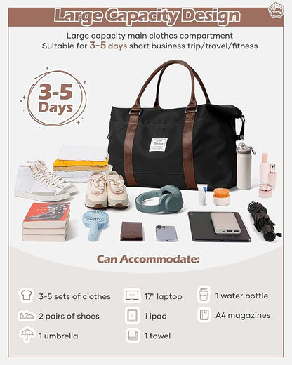 Gym Bag Womens,Travel Duffel Carry on Bag Sport Tote Bag Weekend Overnight Bag