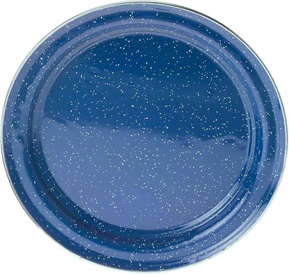GSI Outdoors Camp Table Set for 4 I Includes Enamel Pioneer Plates, Bowls, & Coffee Mugs for Camping, Outdoors, RV