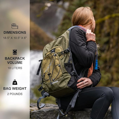 Everfun Hydration Backpack 18L with Water Bladder 2L/3L Hiking Water Backpack Women Men Lightweight Insulation Hydration Day Rucksack for Hiking, Cycling, Running, Festival, Camping