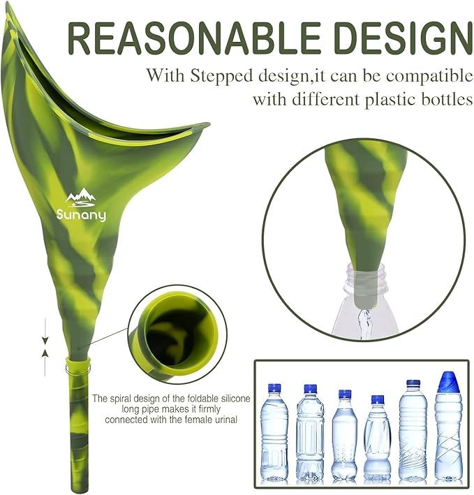 Female Urination Device, Reusable Female Urinal Silicone Women Pee Funnel Allows Women to Pee Standing Up, Portable Womens Urinal is The Perfect Companion for Camping,Outdoor,Travel