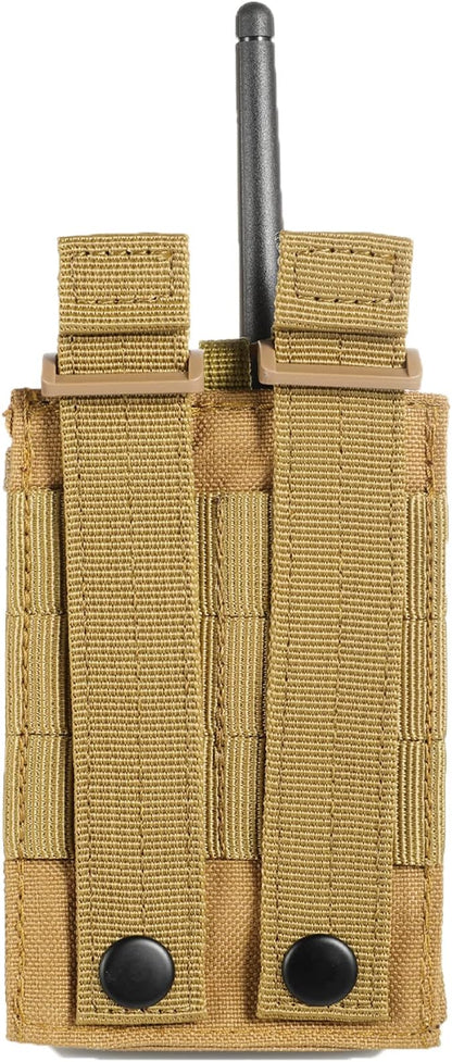 FRTKK Tactical Radio Holder Radio Holster Molle Radio Pouch Universal Radio Case Military Heavy Duty Radio Bag for Police Firefighter Two Ways Walkie Talkies Vest
