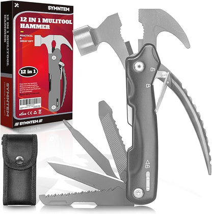 12-Function Multitool Hammer - Camping Accessories, Birthday Gifts for Him, Dad's Dream Survival Kit，Men's Adventure Essentials