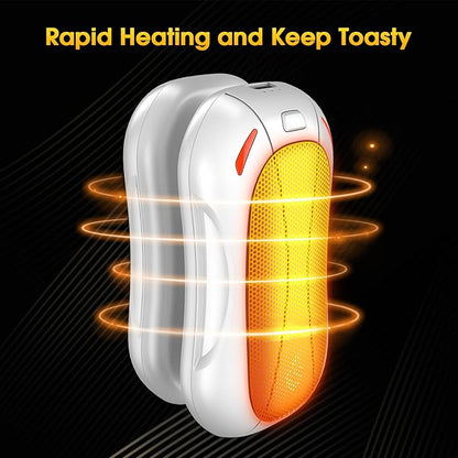 2 Pack Hand Warmers Rechargeable 5200mAh,FANDLISS Electric Hot Hands Hand Warmers,Quick Heating Pocket Heater Reusable Hand Warmer for Outdoor Working/Camping/Golf/Pain Relief,Gifts for Men/Women