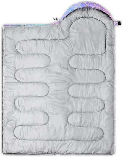 Kids Sleeping Bag for Boys Girls,Rocket Astronaut Moon Print-Lightweight Warm Portable Outdoor Indoor-Waterproof Cold Weather Resistant Sleeping Bag for Camping Hiking