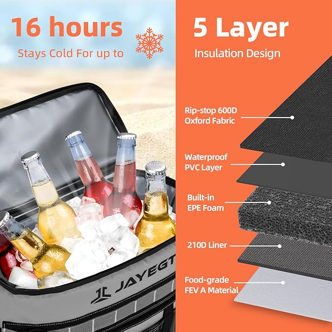 Kayak Cooler Behind Seat - Waterproof Cooler Bag Compatible with Lawn-Chair Seat Kayak，Kayak Accessories Camping Cooler, Portable Ice Chest for Fishing, Beach,Picnic, Trips