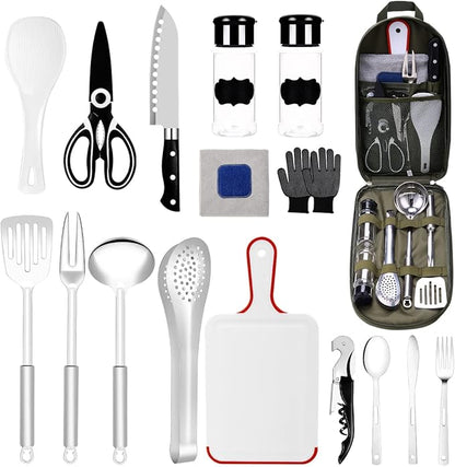 Camping Essentials Camping Accessories Gear Must Haves Camper Tent Camping Kitchen Rv Cooking Set Camping Cooking Utensils Set Supplies Gadgets Outdoor Stove Portable Picnic Gifts BBQ Stuff