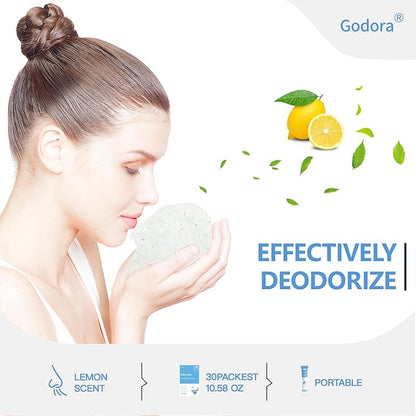 Godora 30 Packs ECO-Friendly Camping Toilet Poo Gel Powder, Portable & Fast-Absorbing Camping Toilet Gel, Rapidly Biodegradable Eco Poo Gel for Portable Toilet, Outdoor Portable Bedpans & Emergencies