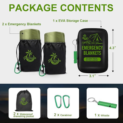 Emergency Blankets for Survival, 2-Pack/4-Pack Space Blankets, Gigantic & Extremely Thick Survival Blanket, Suitable for Outdoor Survival, Camping, and Hiking