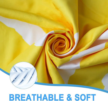 Bnuitland Yellow Lemon Beach Towel (35X75 inches), Oversized Absorbent Quick Drying Sand Free, Cute Fruit Towels for Travel Swimming Pool Picnic, 90% Polyester and 10% Polyamide