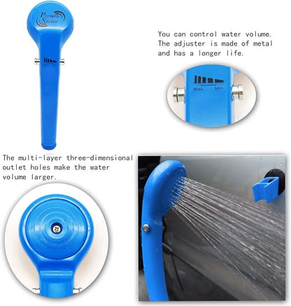 Portable Camping Shower Outdoor Handheld Shower,12V Shower Head with Water Pump and Build-in Water Filtration System for car Washing,Camping,Hiking,Beach,Dog,Flowering Plants