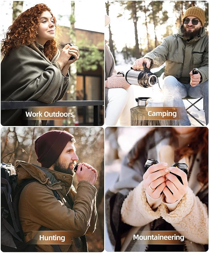 2 Pack Hand Warmers Rechargeable, 𝗗𝘂𝗮𝗹 𝗠𝗮𝗴𝗻𝗲𝘁𝗶𝗰 Electric Hand Warmer, Double-Sided Warming Portable Heater Reusable, 12 Max Heating Time Pocket Hand Warmers Gifts for Women Men
