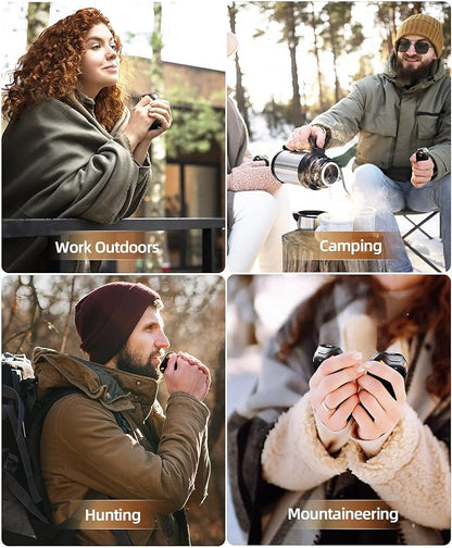 2 Pack Hand Warmers Rechargeable, 𝗗𝘂𝗮𝗹 𝗠𝗮𝗴𝗻𝗲𝘁𝗶𝗰 Electric Hand Warmer, Double-Sided Warming Portable Heater Reusable, 12 Max Heating Time Pocket Hand Warmers Gifts for Women Men