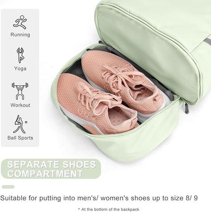 coofay Small Gym Backpack For Women Waterproof With Shoe Compartment Lightweight Travel Workout Sports Backpack Small Gym Bag