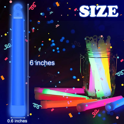 25 Pack Glow Sticks,Ultra Bright Glow Sticks Bulk,6 Inch Glowsticks with 12 Hour Duration,Glow in The Dark Sticks for Kids Party Supplies Party Favors,Emergency Glow Sticks for Camping,Survival Kit