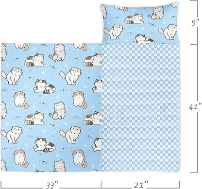 Space Nap Mat - Space Ship Galaxy Sleeping Bag with Removable Pillow - Daycare and Sleepovers Preschool Kindergarten Bedding Set for Kids Toddler Boys Girls