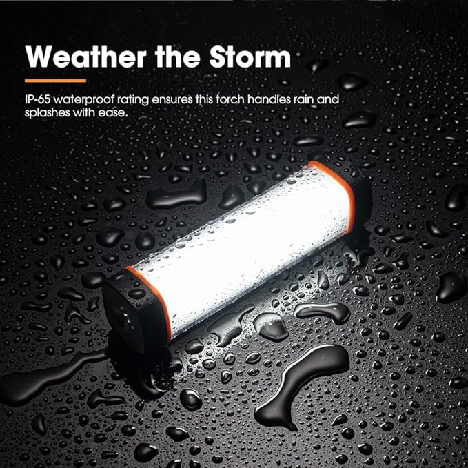 310LM LED Torch Light - Rechargeable Flashlight w/ 2500mAh Power Bank, 5 Lighting Modes & Magnetic Base, IP65 Waterproof Portable Spotlight Floodlight for Camping Hiking Backpacking Emergency