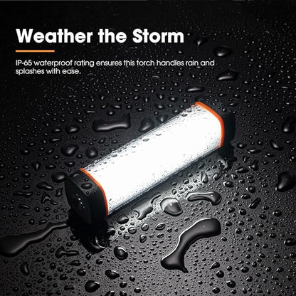 310LM LED Torch Light - Rechargeable Flashlight w/ 2500mAh Power Bank, 5 Lighting Modes & Magnetic Base, IP65 Waterproof Portable Spotlight Floodlight for Camping Hiking Backpacking Emergency