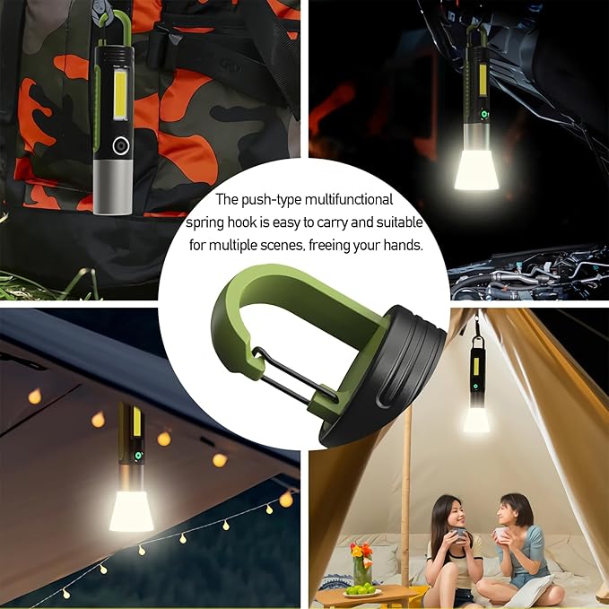 Zoomable LED Flashlight,High Lumens Tactical Flashlight,Flash Light Rechargeable USB,for Camping,Emergency,Fishing. (2000mAH)