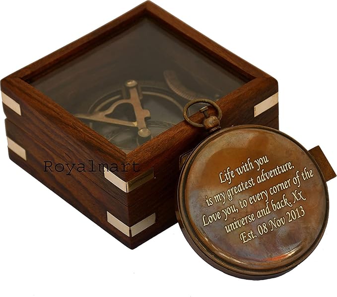 Engraved Compass, Gift for Husband,Anniversary,Wedding Gift for Him, Long Distance Boyfriend Gift, Fiance Gift I Miss You Long Distance Relationship Gift for Army Boyfriend Gift