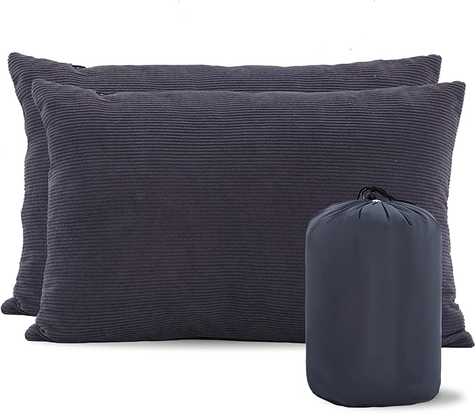MOON LENCE Camping Pillows 2 Pack Compressible Backpacking Pillows for Travel Lightweight Hammock Pillows with Removable Pillows Cover Outdoor Camp Gear M