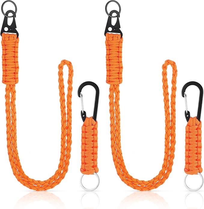 Frienda 2 Set Heavy Duty Paracord Lanyard Necklace Whistles Strap Braided 550 Keychain Lanyard for Outdoor Activities Camera