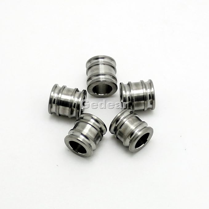 5pcs 10mm Titanium Knife Key Jewelry Parachute Cord Bead Pendant Lanyard Ti Color