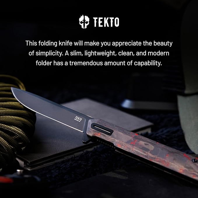 F2 Bravo Folding Pocket Knife - D2 Steel Blade, Ceramic Ball Bearings - EDC - Snap, Swift Flip for Camping, Backpacking - 2.4oz (68g), Forged Ember Handle, Black Titanium Accents