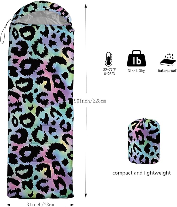 Kids Sleeping Bag for Boys Girls,Cute Puppy Print-Lightweight Warm Portable Outdoor Indoor-Waterproof Cold Weather Resistant Sleeping Bag for Camping Hiking